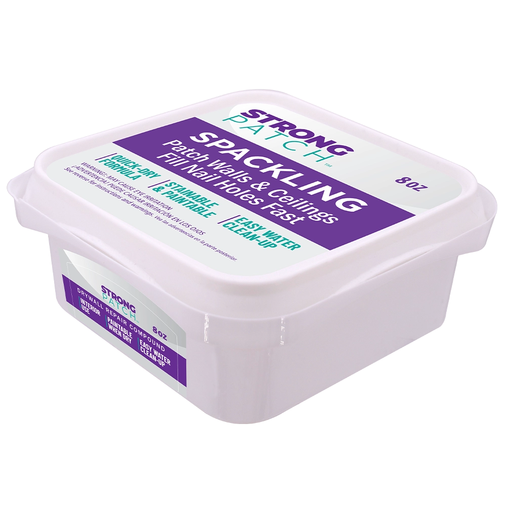 dpw_products_strongpatch_product_spackle_tub StrongPatch 7 piece wall repair kit - 8 ounce spackle tub